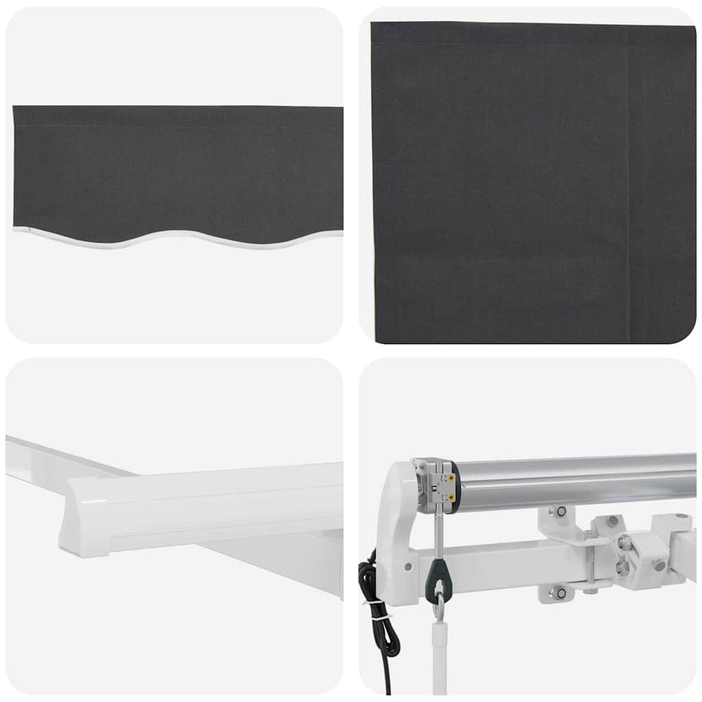 Behúzható napellenző Antracit 400 x 200 cm szövet