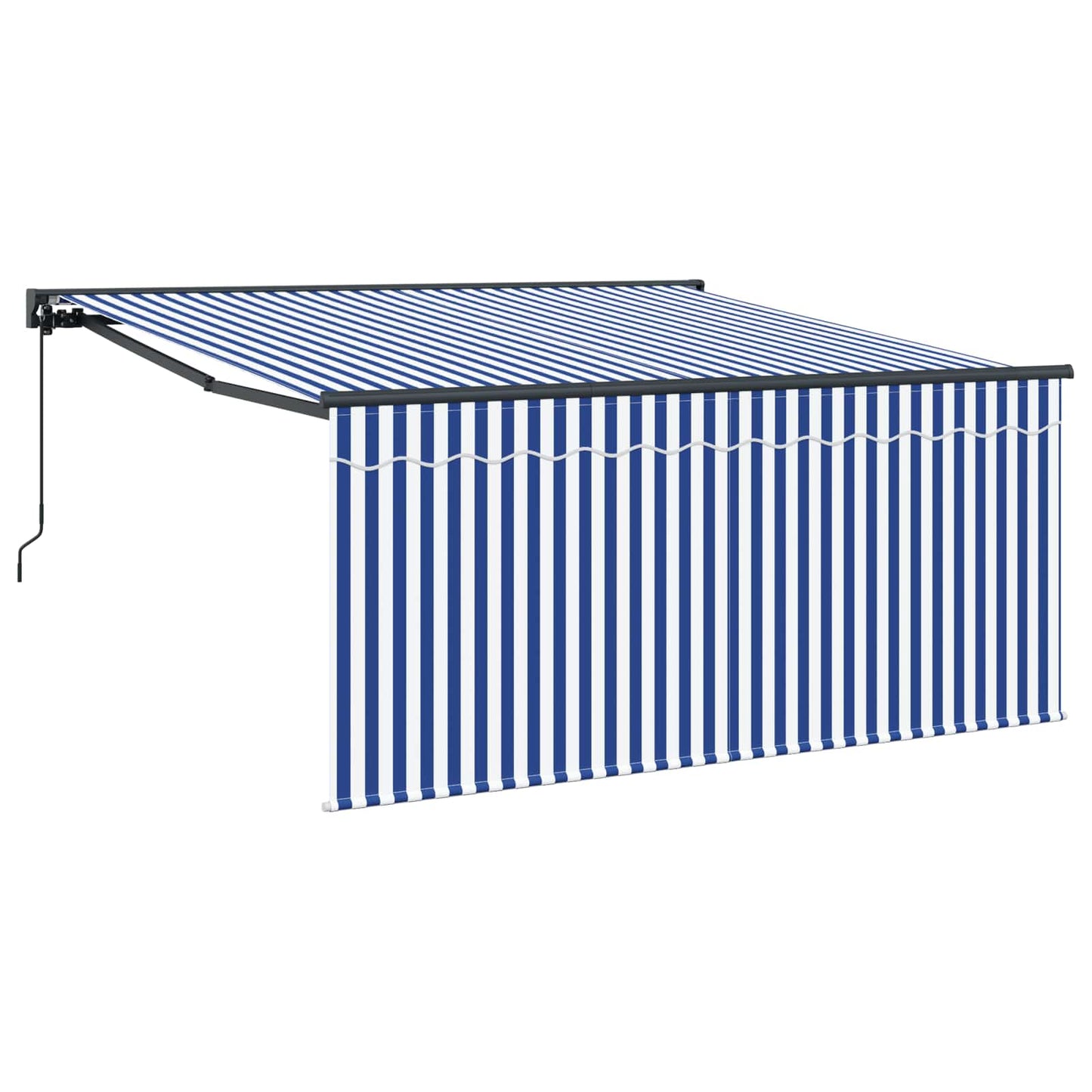 Behúzható napellenző Kék és Fehér 300 x 250 cm