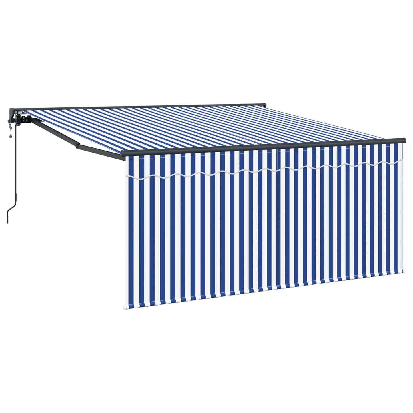 Behúzható napellenző Kék és Fehér 300 x 250 cm