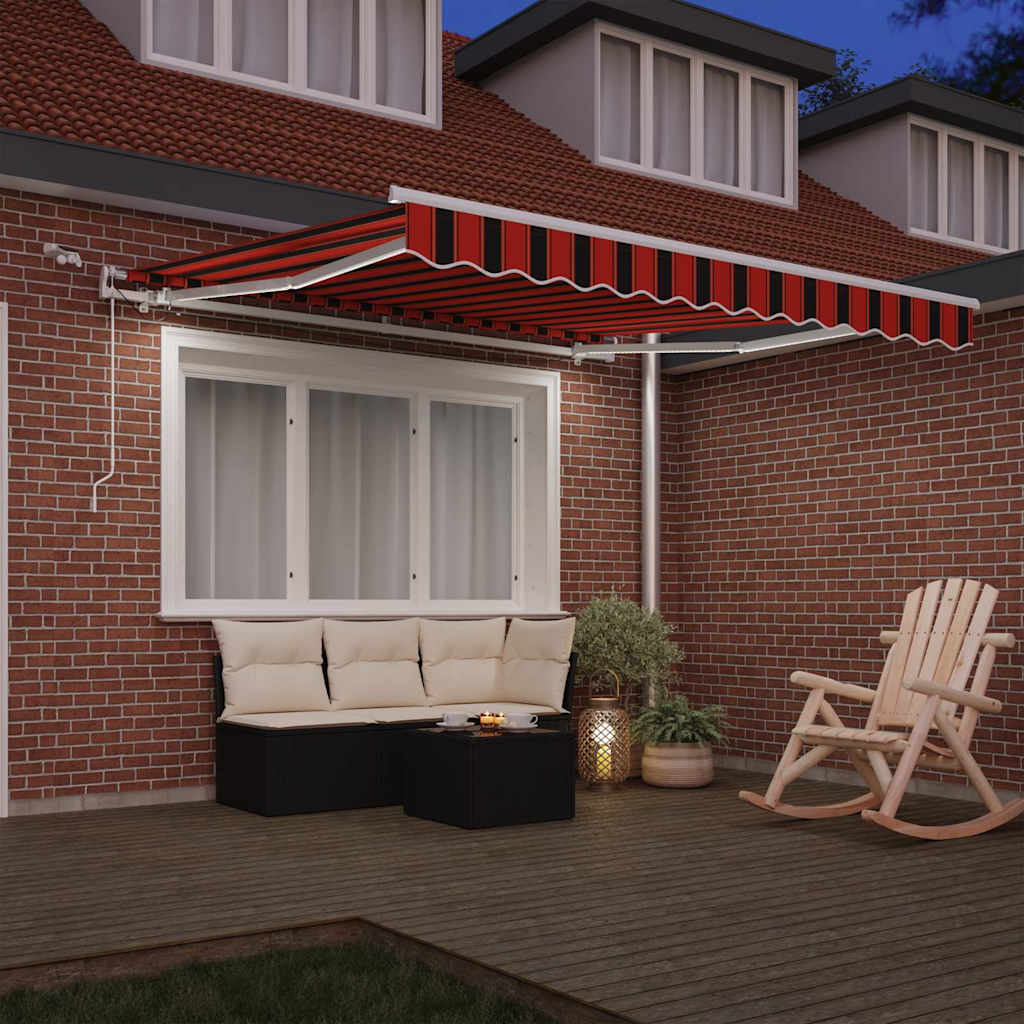 Behúzható napellenző Narancs és Barna 300 x 250 cm Poliészter