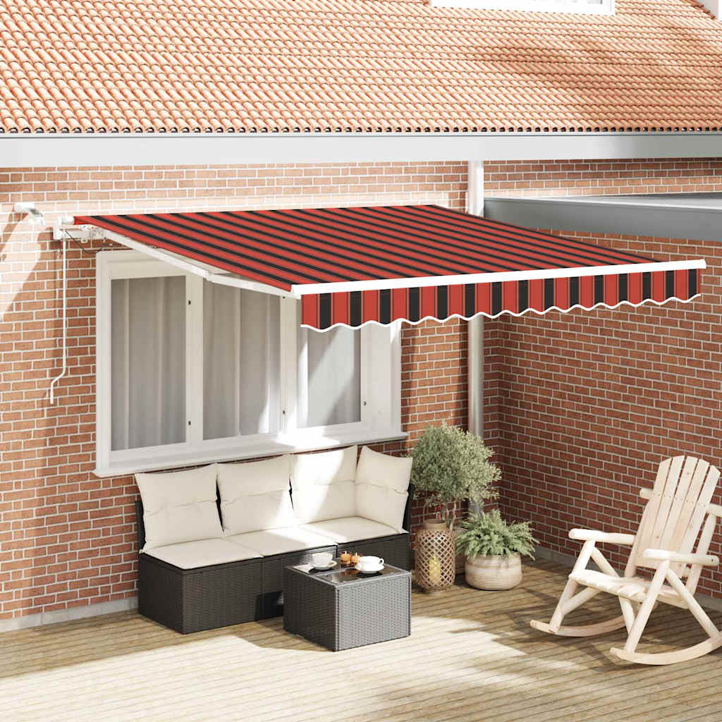 Behúzható napellenző Narancs és Barna 300 x 250 cm Poliészter