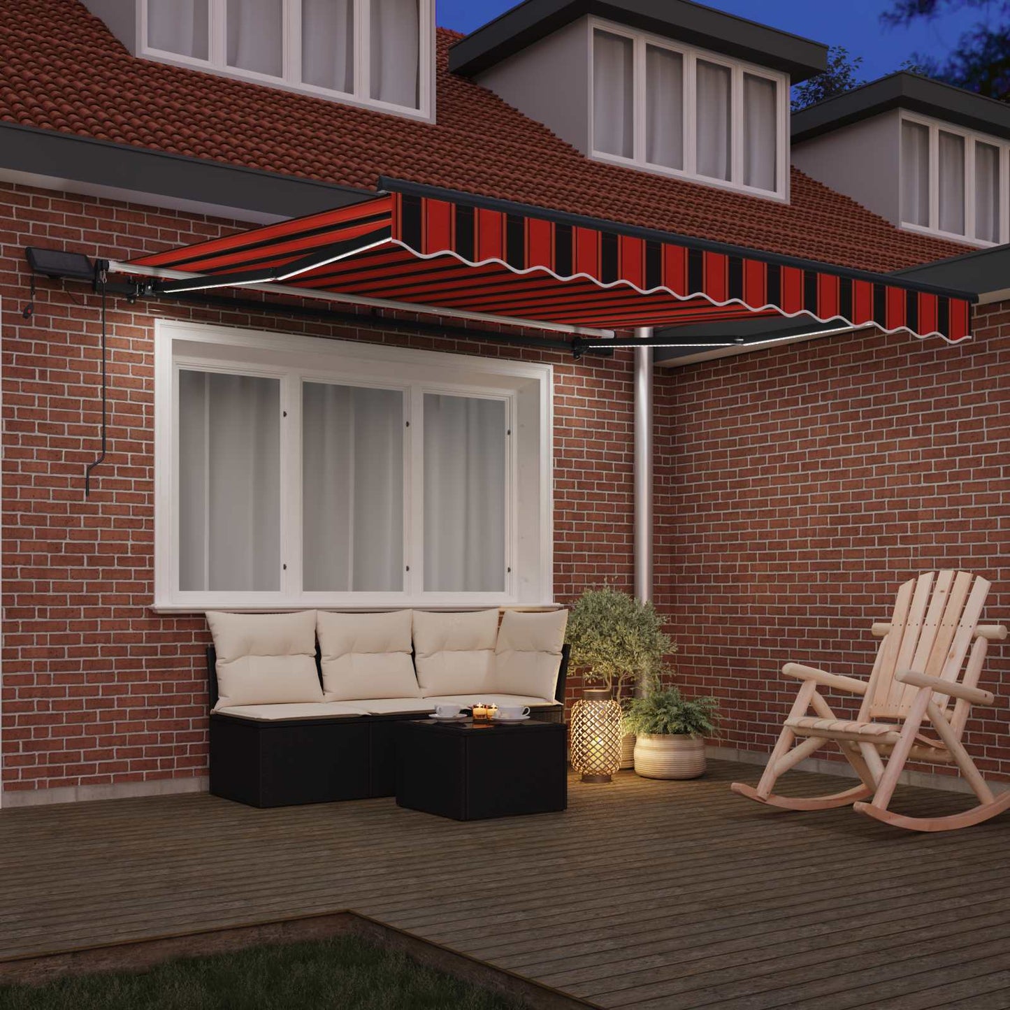 Behúzható napellenző narancssárga és barna 300 x 250 cm