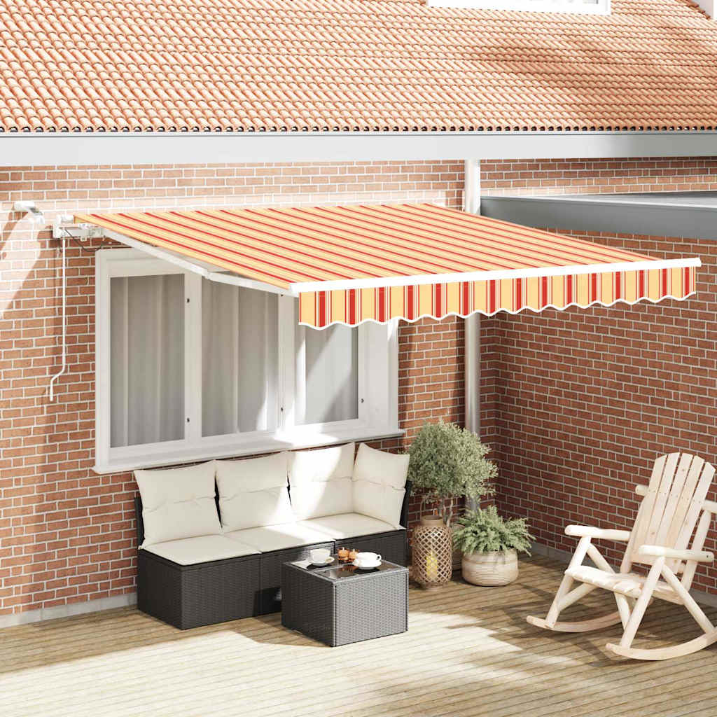 Behúzható napellenző Sárga és narancs 300 x 250 cm Poliészter