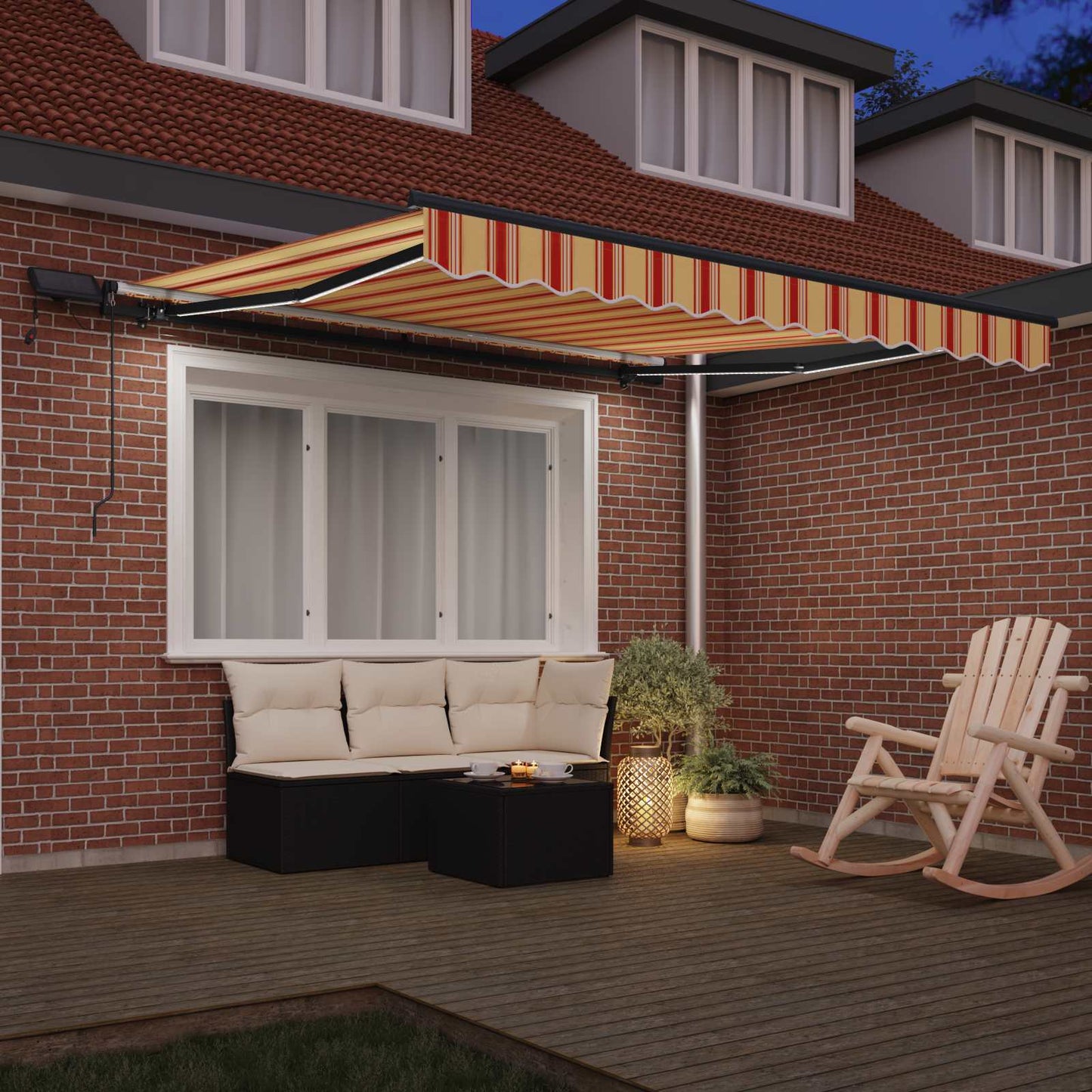 Behúzható napellenző Sárga és narancs 300 x 250 cm