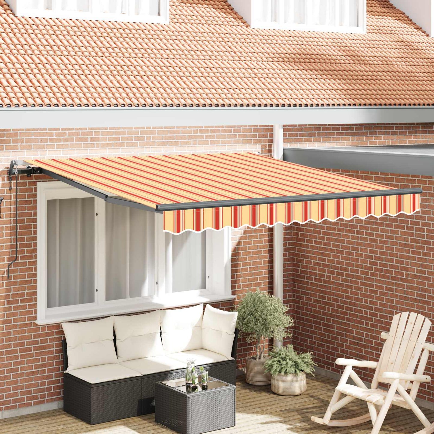 Behúzható napellenző Sárga és narancs 300 x 250 cm
