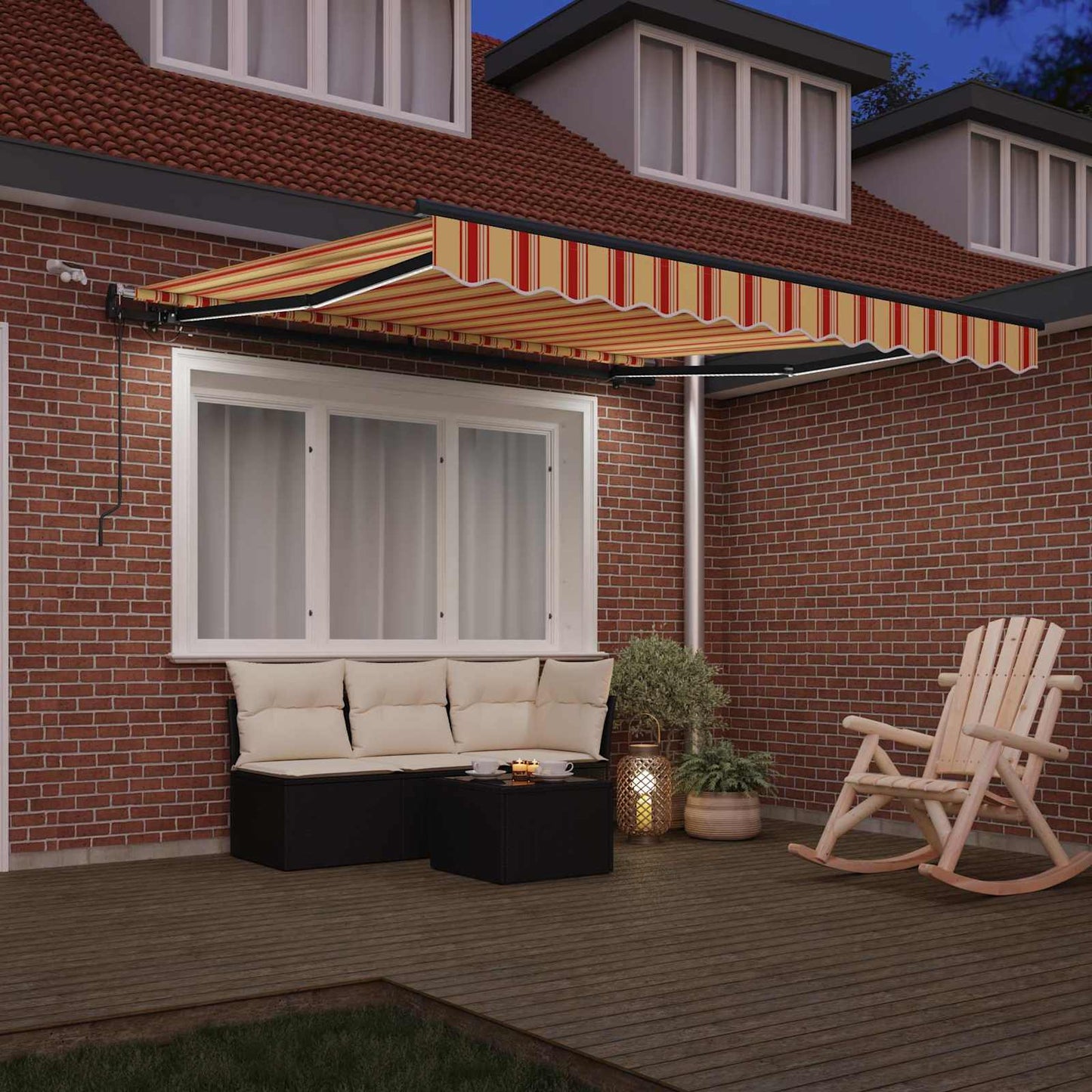 Behúzható napellenző Sárga és narancs 300 x 250 cm Poliészter