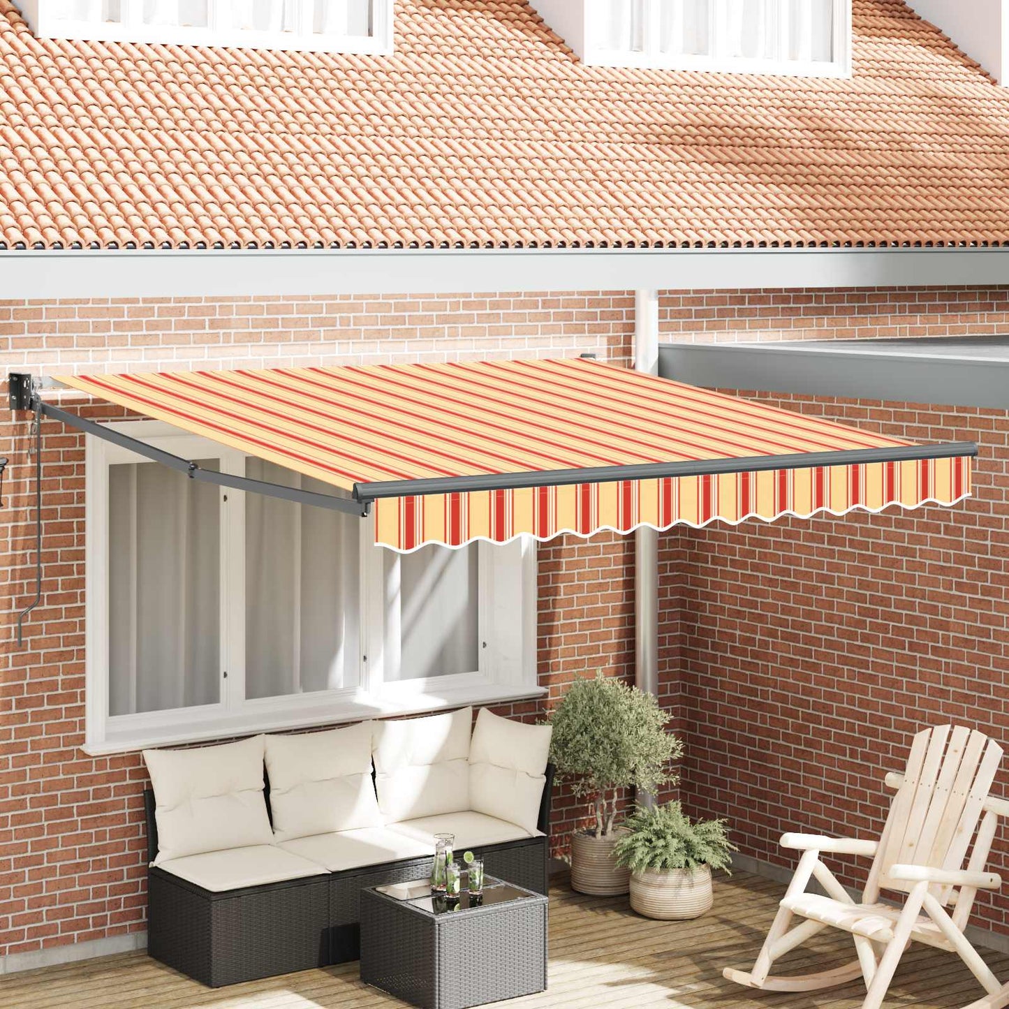 Behúzható napellenző Sárga és narancs 300 x 250 cm