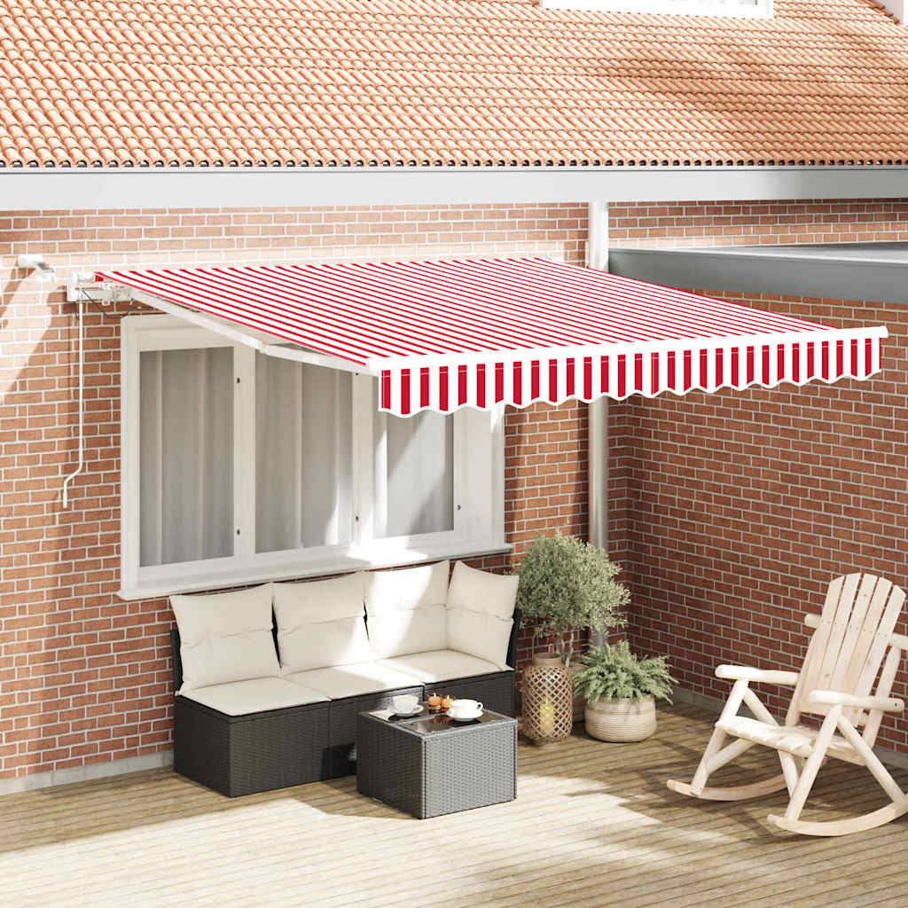 Napernyő Anyag Piros és Fehér 300 x 250 cm Poliészter