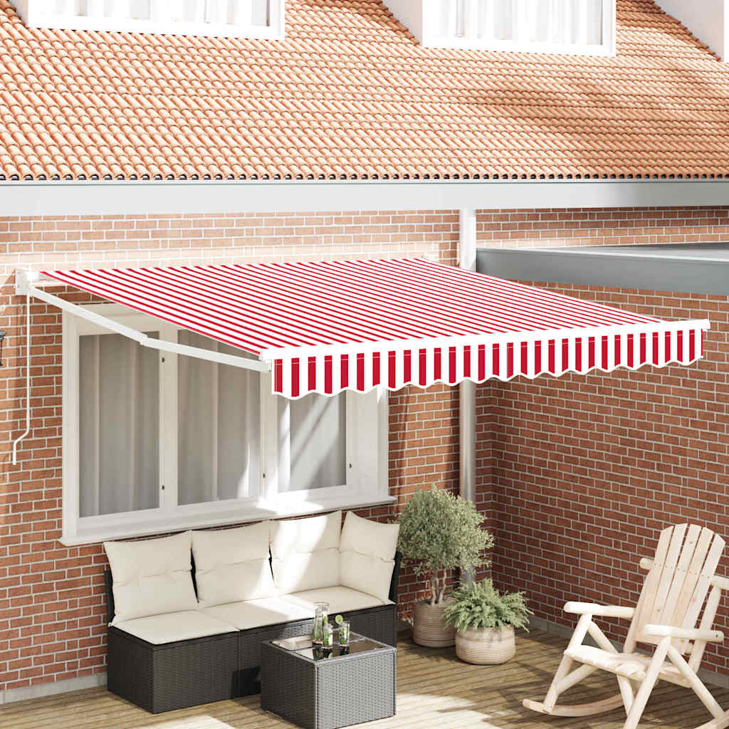 Behúzható napellenző Piros és Fehér 300 x 250 cm