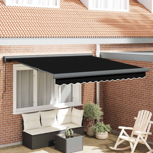 Behúzható napellenző Fekete 300 x 250 cm Szövet és Fém