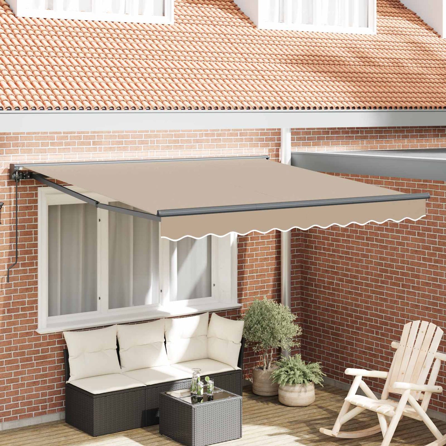 Napernyő keret Bézs 300 x 250 cm Poliészter PU bevonattal