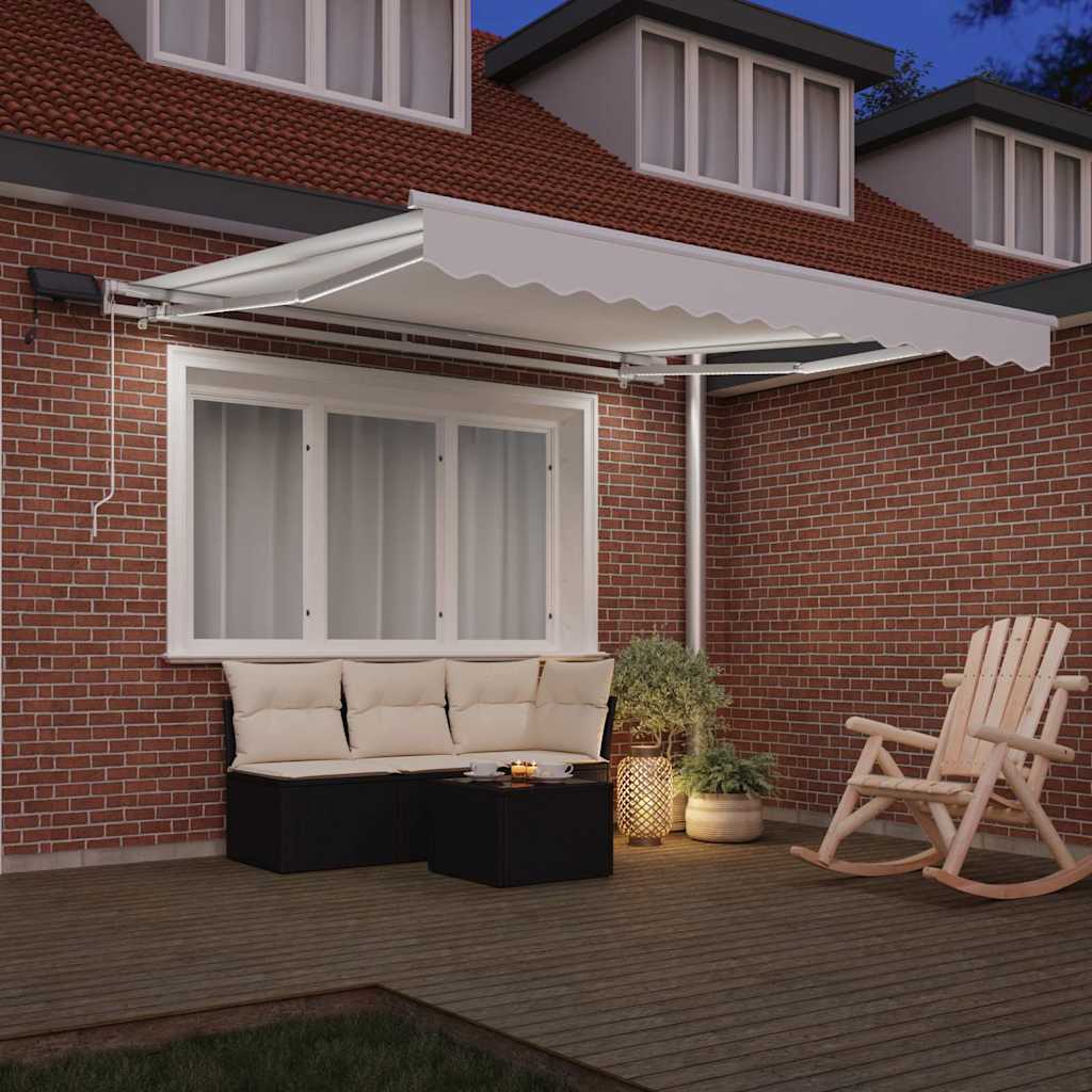 Behúzható napellenző Fehér 300 x 250 cm Szövet és Alumínium