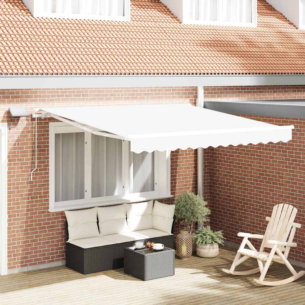 Behúzható napellenző Fehér 300 x 250 cm Szövet és Alumínium