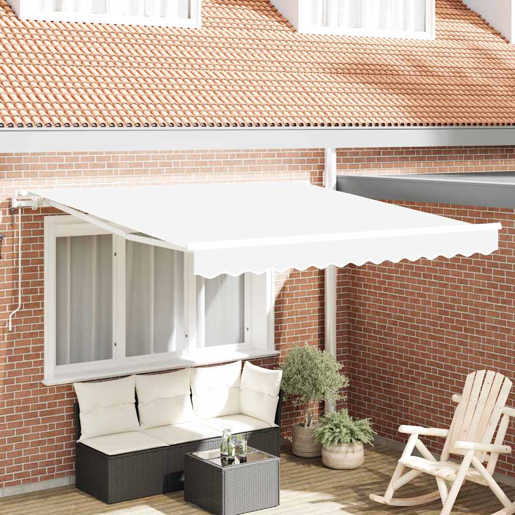 Behúzható napellenző Fehér 300 x 250 cm Szövet és Alumínium