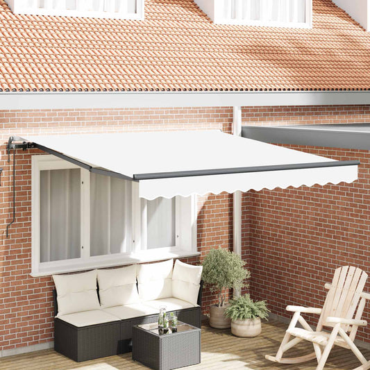 Behúzható napellenző Fehér 300 x 250 cm Szövet és Alumínium