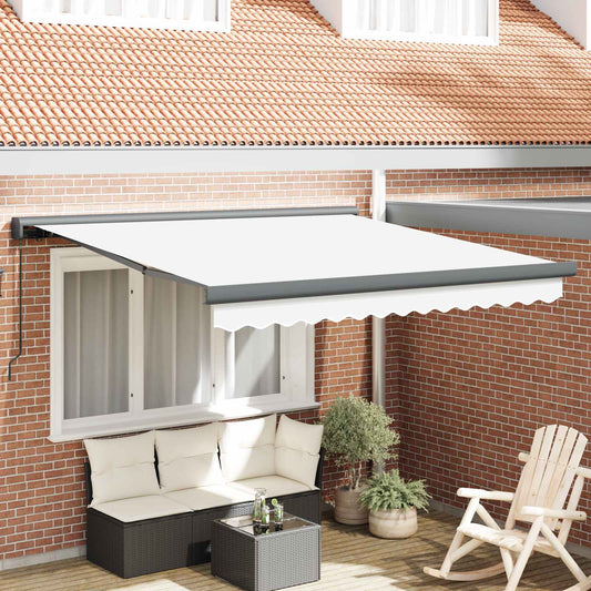 Behúzható napellenző Fehér 300 x 250 cm Szövet és Fém