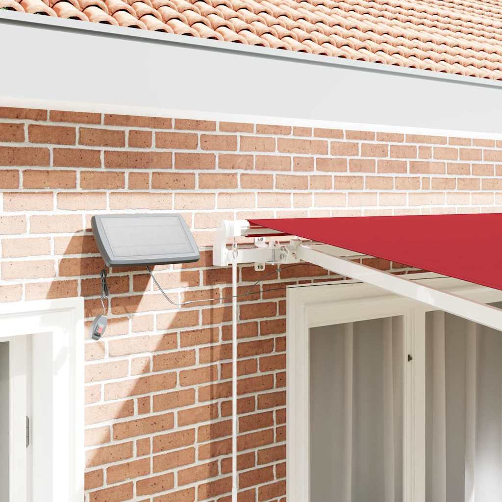 Behúzható napellenző Piros 300 x 250 cm Szövet és Alumínium