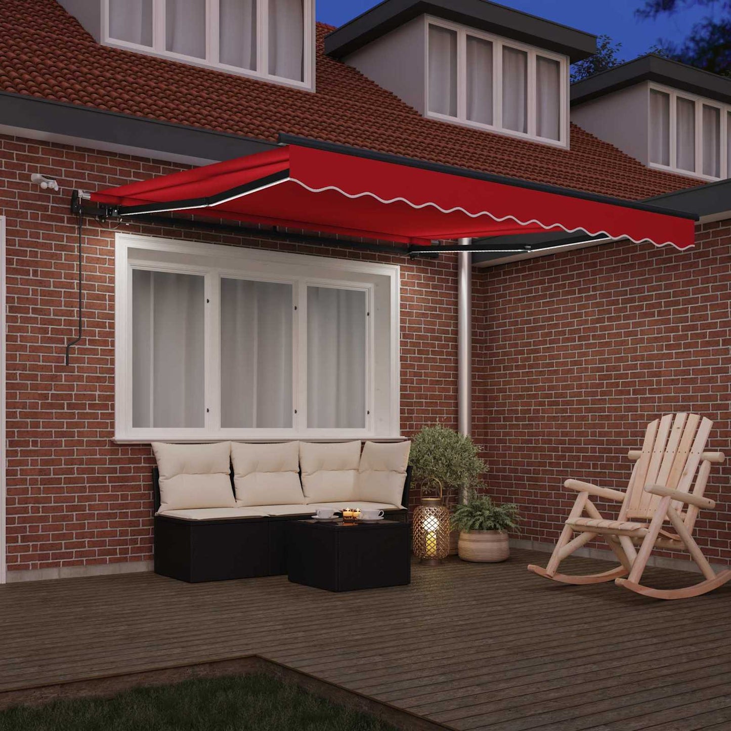 Behúzható napellenző Piros 300 x 250 cm Poliészter