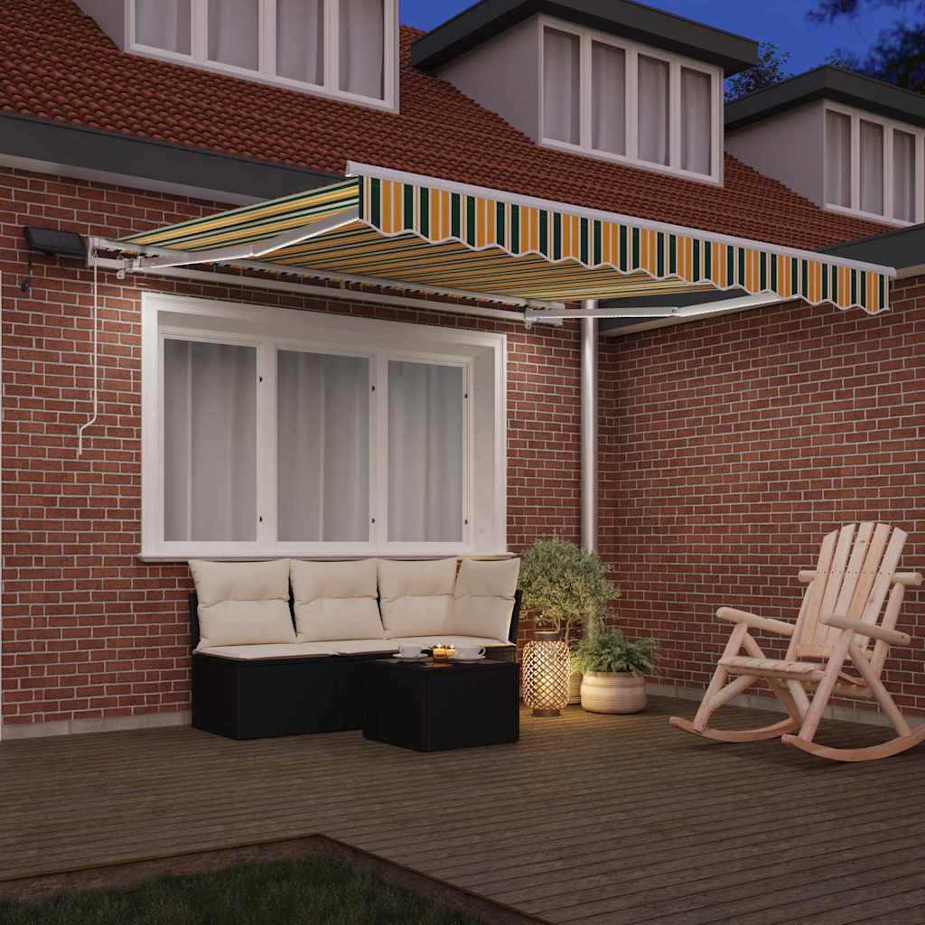 Behúzható napellenző Zöld és sárga 300 x 250 cm