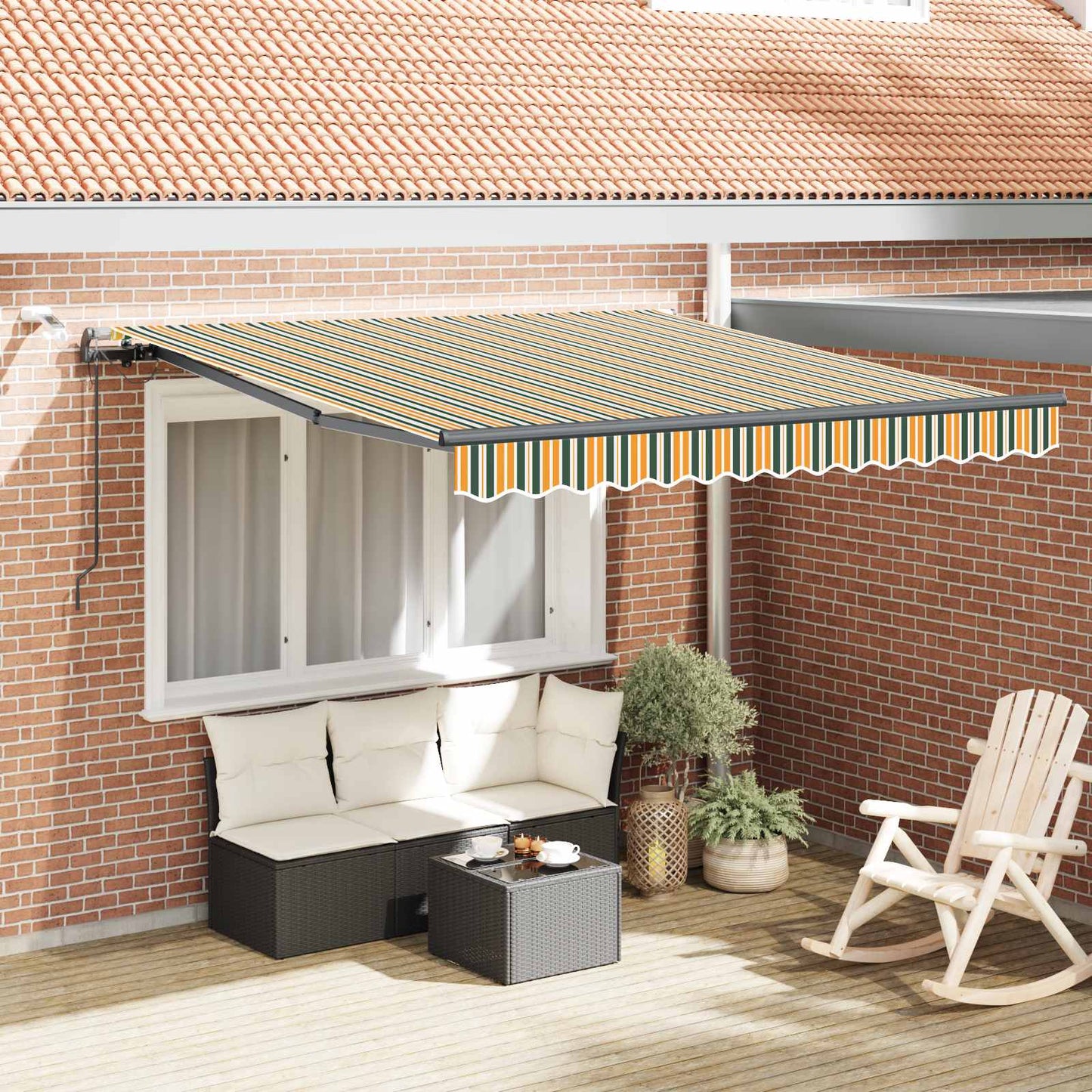 Napernyő Anyag Zöld és sárga 300 x 250 cm Poliészter