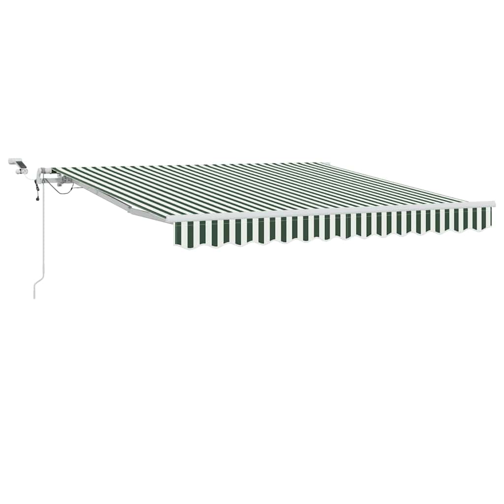 Behúzható napellenző Zöld és Fehér 300 x 250 cm Poliészter