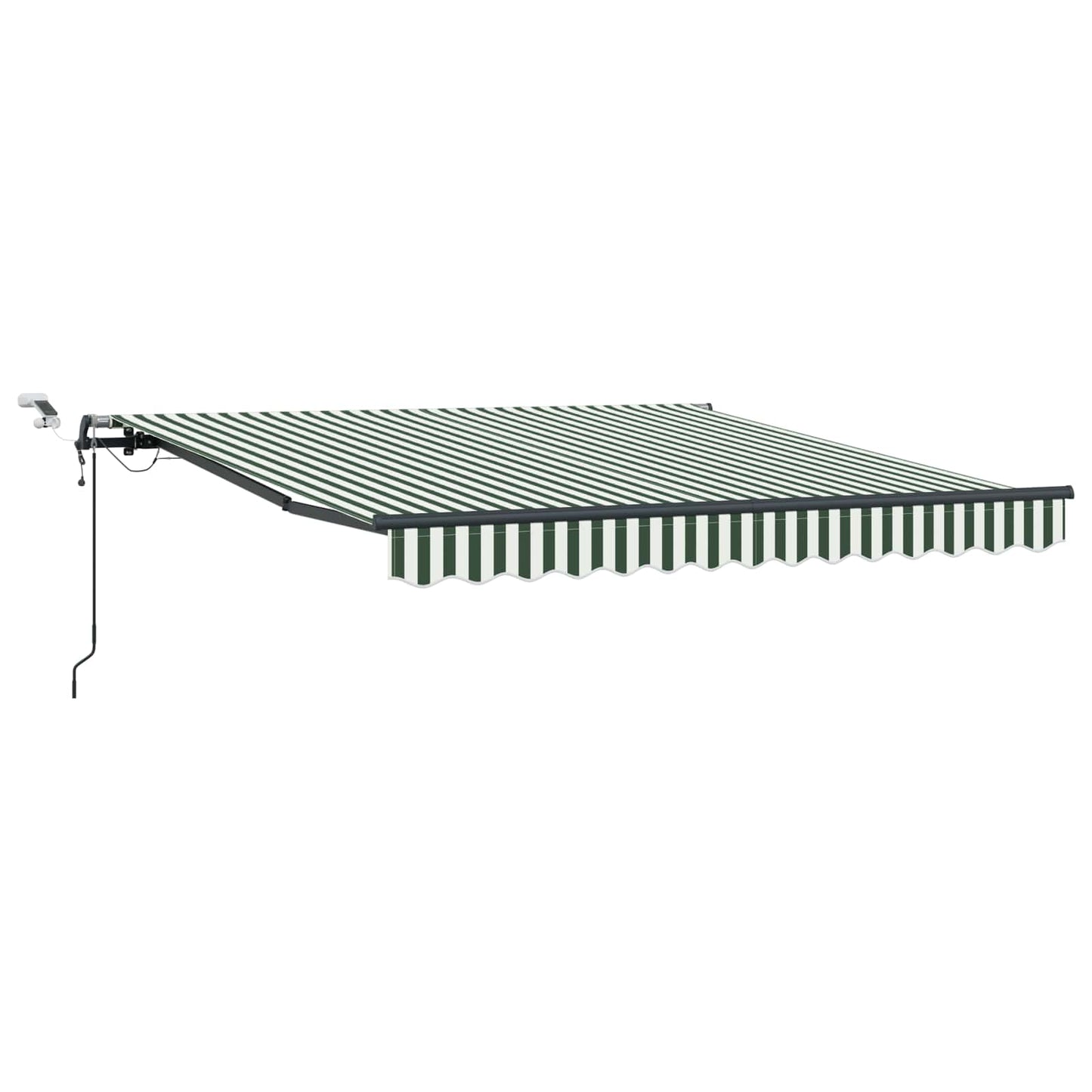 Behúzható napellenző Zöld és Fehér 300 x 250 cm Poliészter