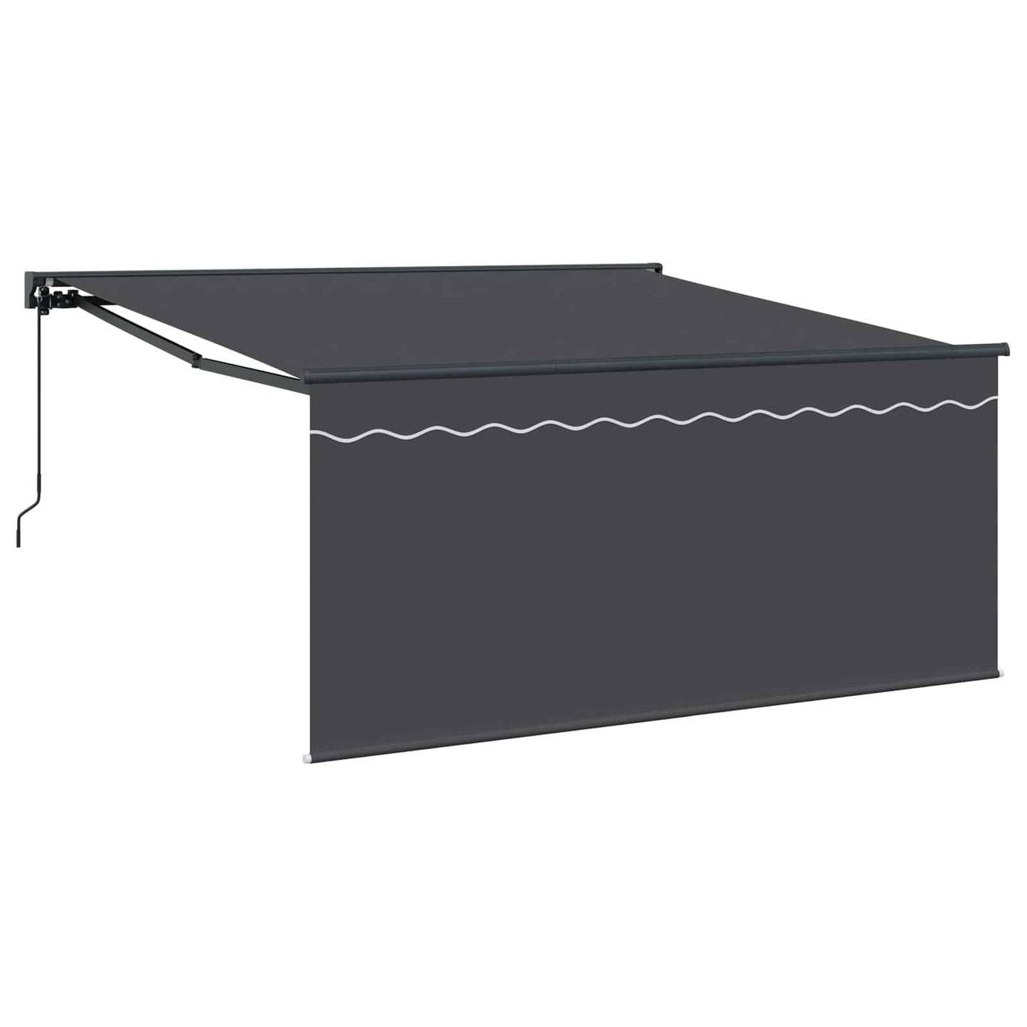 Behúzható napellenző Antracit 350 x 250 cm Pamut és Alumínium