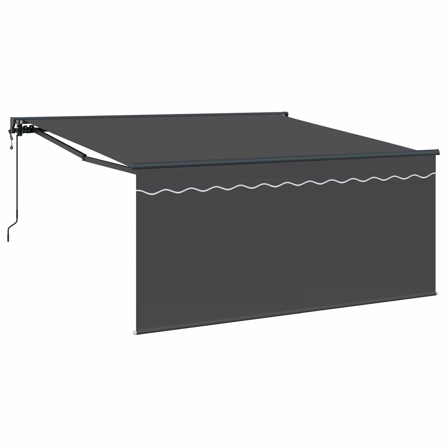 Behúzható napellenző Antracit 350 x 250 cm Pamut és Alumínium