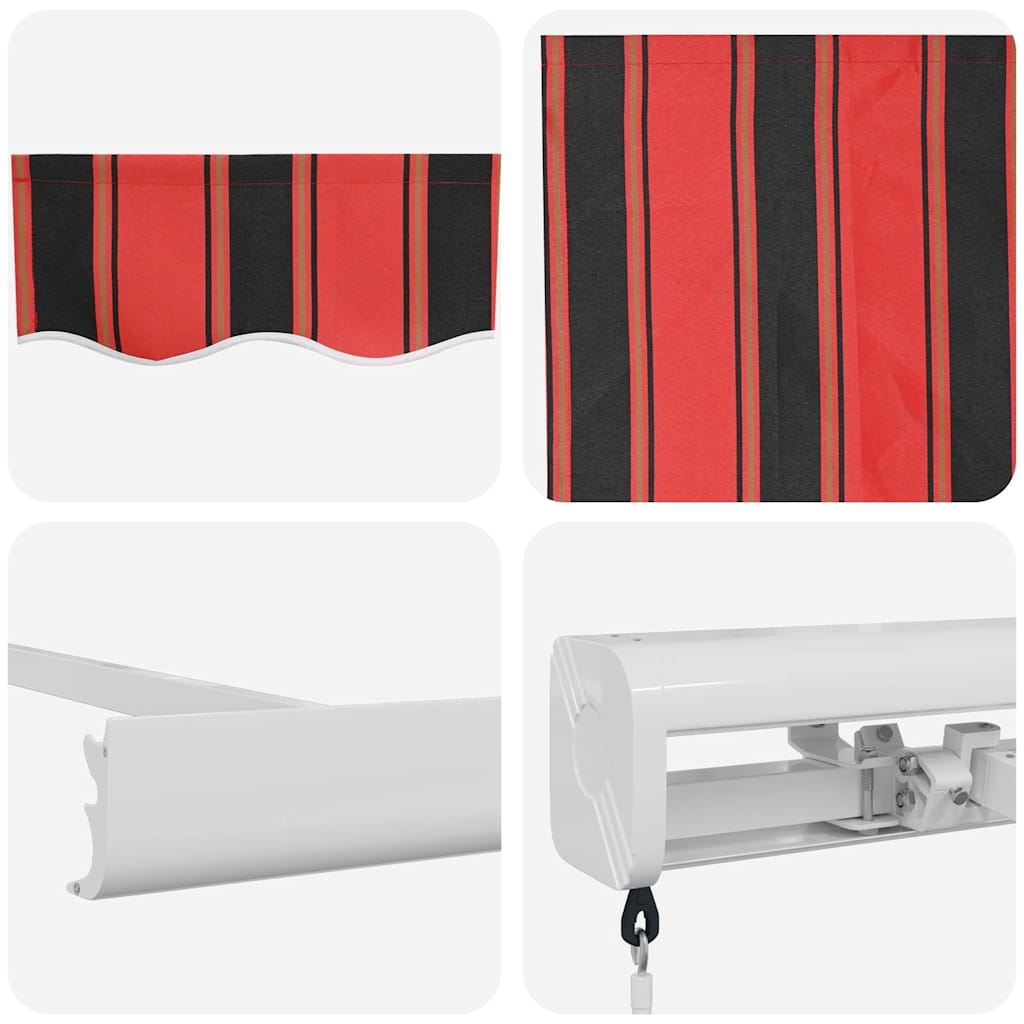 Behúzható napellenző Piros és Fekete 350 x 250 cm