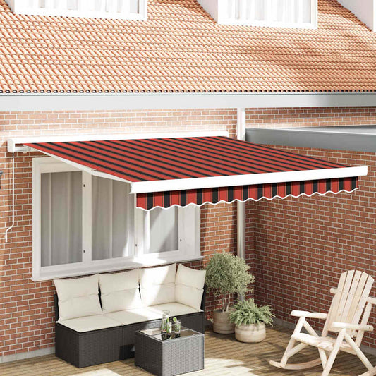 Behúzható napellenző Piros és Fekete 350 x 250 cm Szövet és Fém