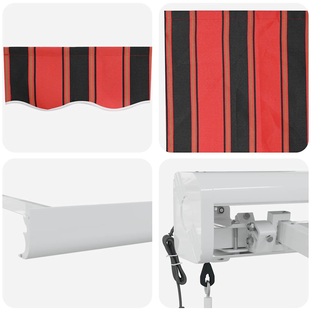 Behúzható napellenző Piros és Fekete 350 x 250 x 165 cm