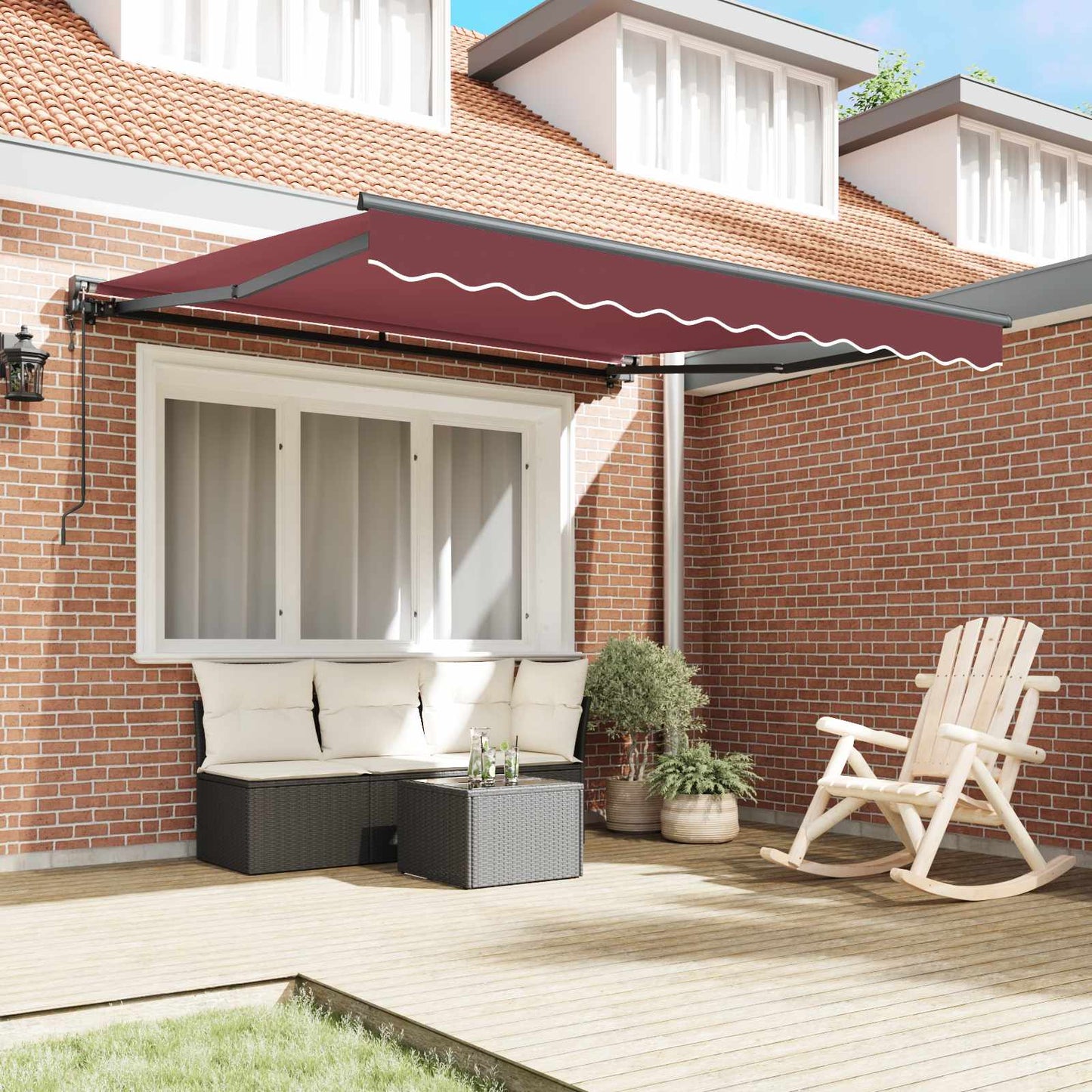 Napernyő keret Burgundi 350 x 250 cm Poliészter PU bevonattal