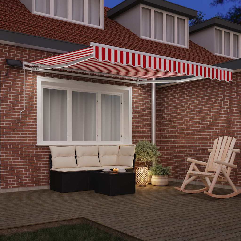 Behúzható napellenző Piros és Fehér 350 x 250 cm
