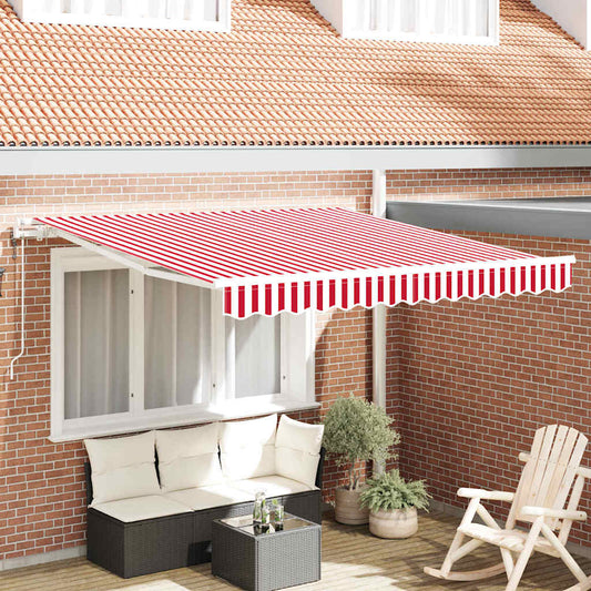 Behúzható napellenző Piros és Fehér 350 x 250 cm