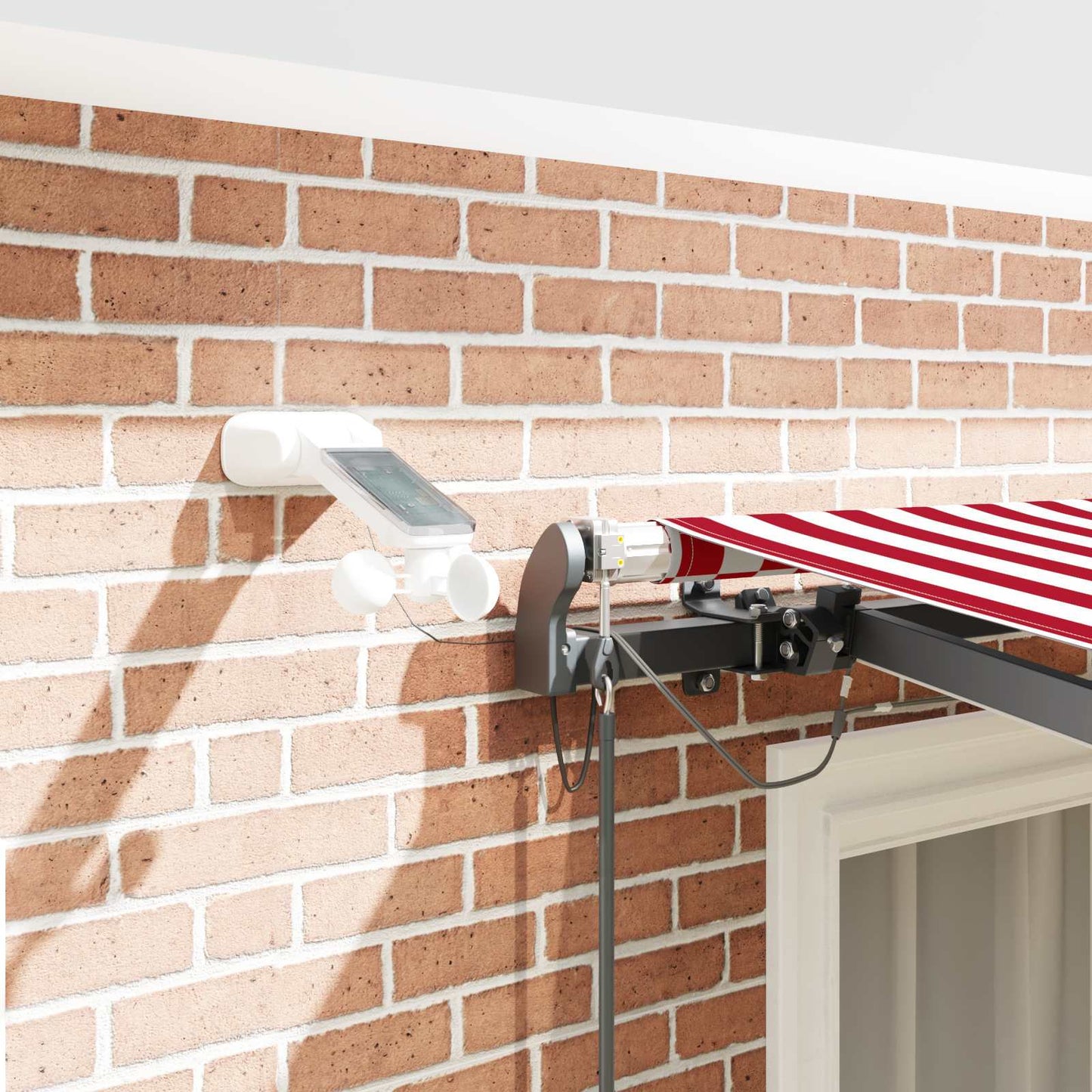 Napernyő Anyag Piros és Fehér 350 x 250 cm Poliészter