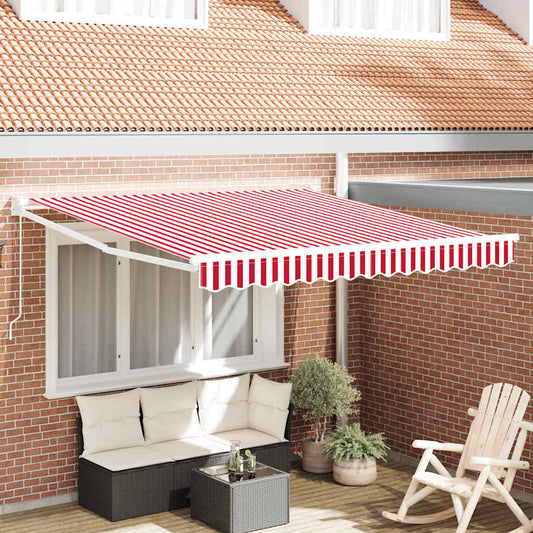 Behúzható napellenző Piros és Fehér 350 x 250 cm