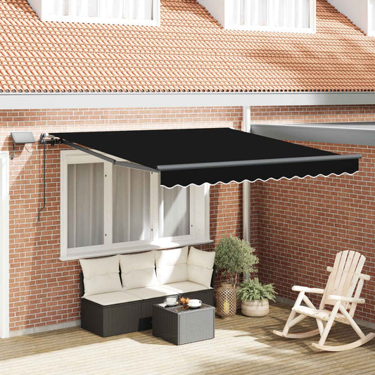 Behúzható napellenző Fekete 350 x 250 cm szövet