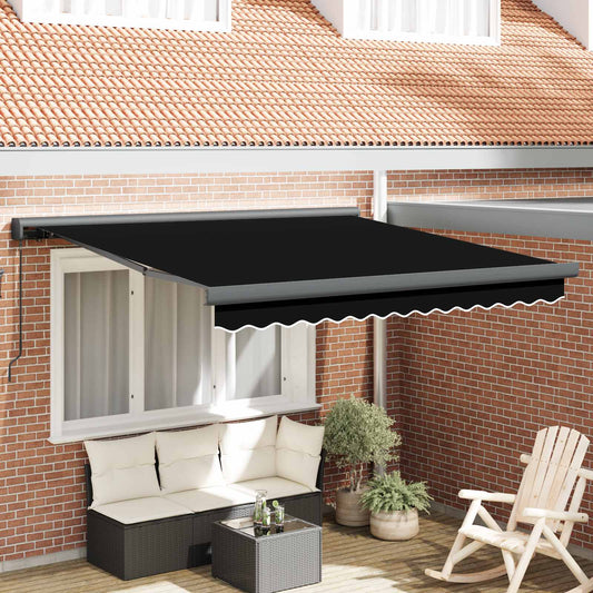 Behúzható napellenző Fekete 350 x 250 cm Szövet és Fém