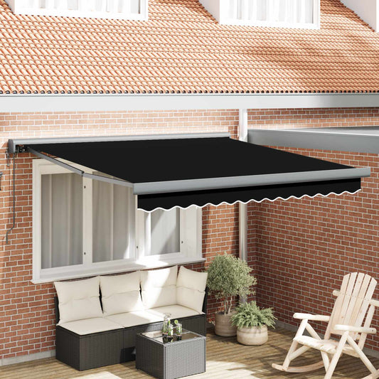 Napernyő Fekete 350 x 250 x 165 cm Pamut és Alumínium
