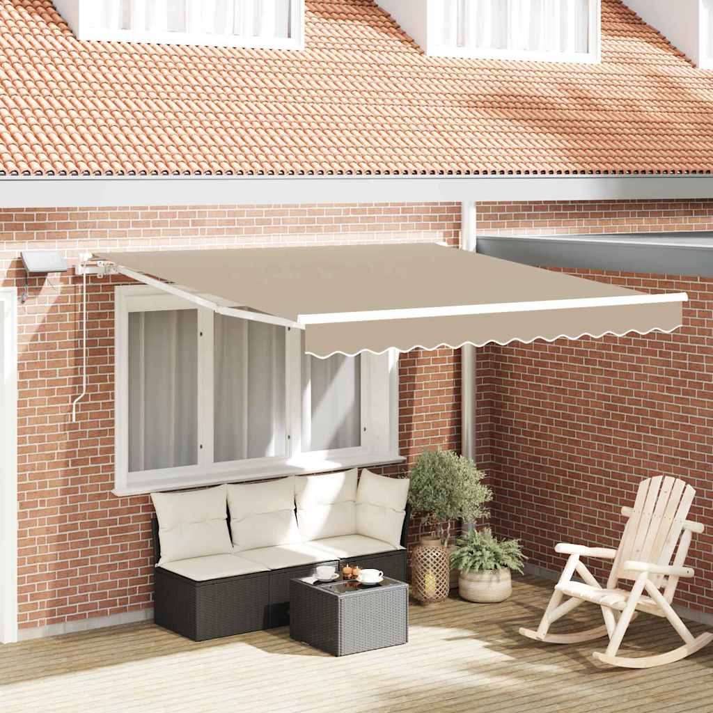 Behúzható napellenző Bézs 350 x 250 cm Szövet és Alumínium