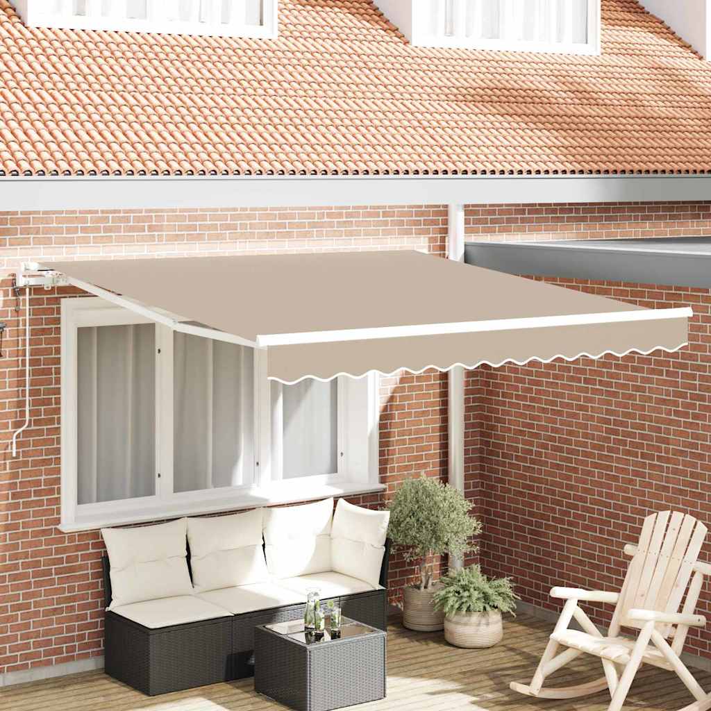Behúzható napellenző Bézs 350 x 250 cm Szövet és Alumínium