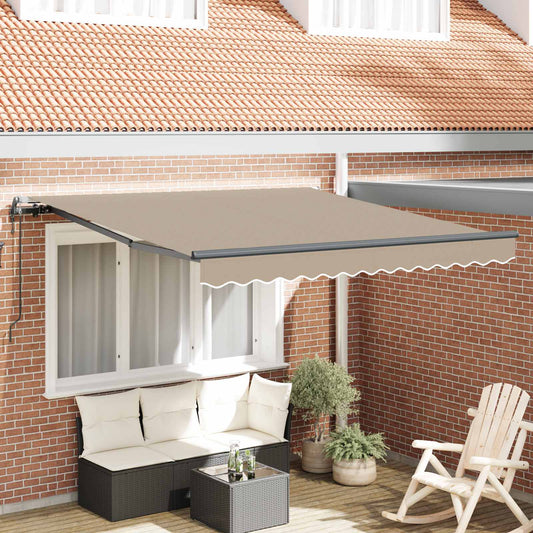 Behúzható napellenző Bézs 350 x 250 cm Szövet és Alumínium