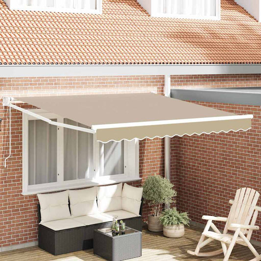 Napernyő Bézs 350 x 250 cm Poliészter és fém