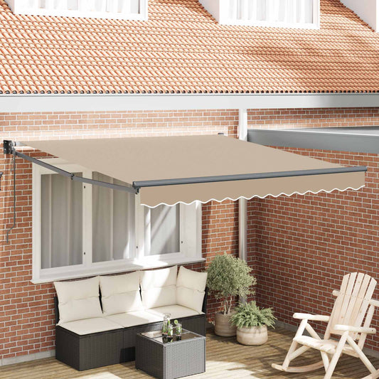 Napernyő Bézs 350 x 250 cm Poliészter és fém