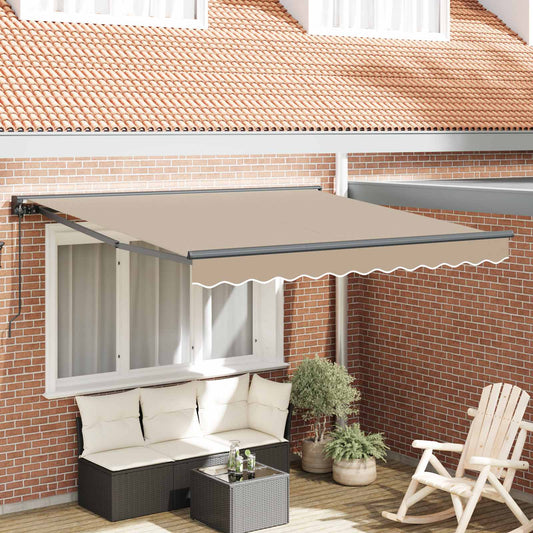 Napernyő keret Bézs 350 x 250 cm Poliészter PU bevonattal
