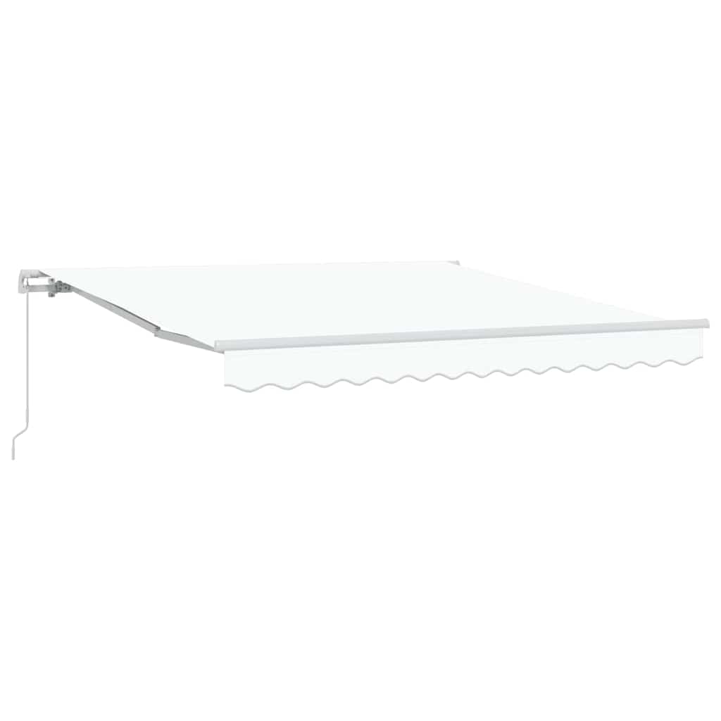 Behúzható napellenző Fehér 350 x 250 cm Pamut és Alumínium