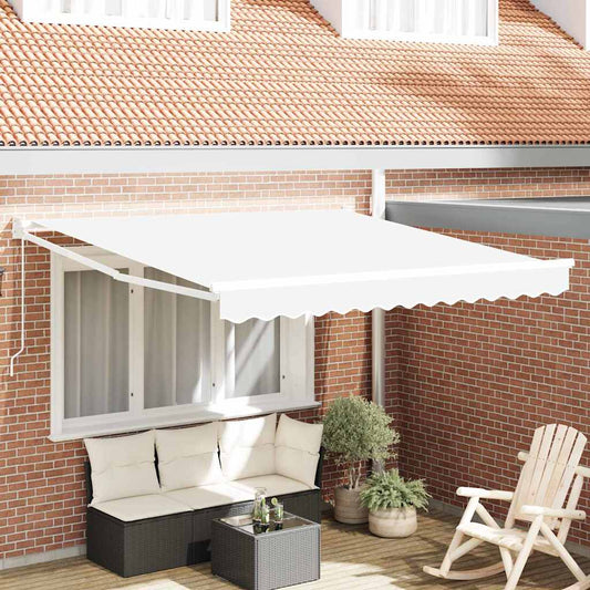 Behúzható napellenző Fehér 350 x 250 cm Pamut és Alumínium