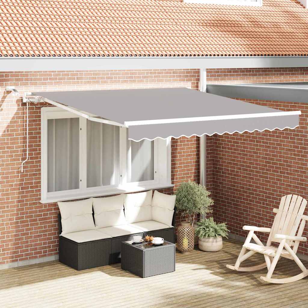 Behúzható napellenző Világosszürke 350 x 250 cm Poliészter