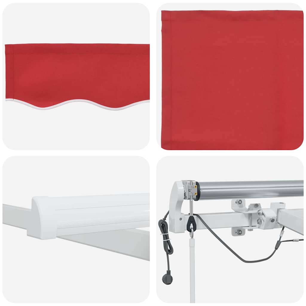 Behúzható napellenző Piros 350 x 250 cm Poliészter