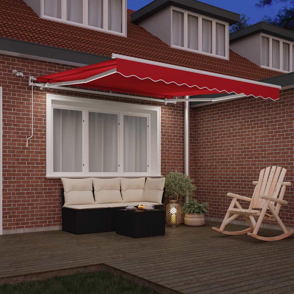Behúzható napellenző Piros 350 x 250 cm Poliészter